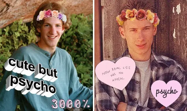 "Columbiner" tributes decorating Klebold and Harris with tumblr style clip art