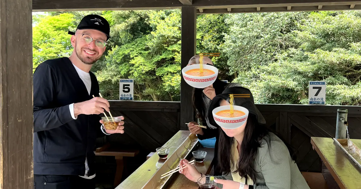 Nagashi somen experience in Kyushu