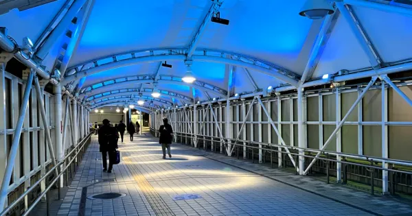 The approach to Tokyo's notorious Shin Koiwa station
